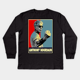 Retro Anthony Bourdain Fist Kids Long Sleeve T-Shirt